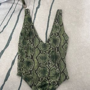 Babaton Snake print bodysuit
